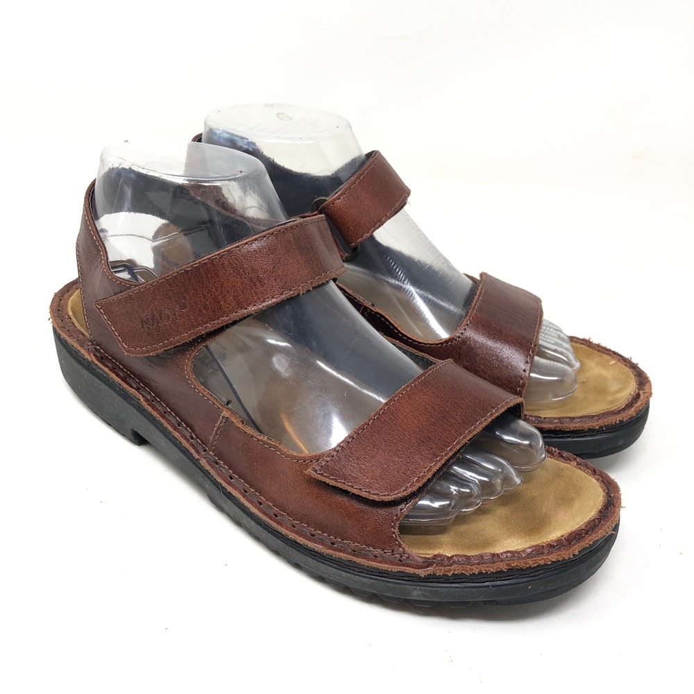 Naot Womens Sandal 39 Karenna Brown Leather Comfort Open Toe Walking Shoe